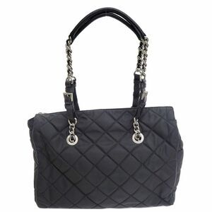 Prada Quilted Canvas Chain Shoulder Tote Bag